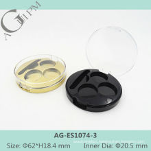 Transparent Lid Three Grid Round Eye Shadow Case AG-ES1074-3, AGPM Cosmetic Packaging, Custom colors/Logo